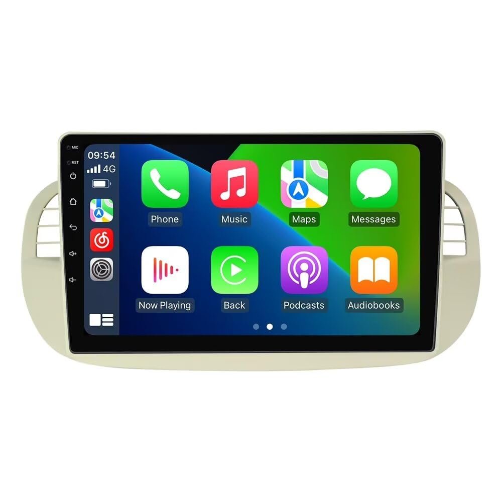 Radio Stereo for Fiat 500 500C 2007-2015, Biorunn 9 Inch Octa Core GPS Navi Wireless Wired Car-Play Android Auto Screen Head Unit IPS FM AM RDS DSP 8GB RAM 256GB ROM
