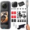 Insta360 X4 Motorcycle Bundle- 8K Waterproof 360 Action Camera with 1/2"" 48MP Sensors, 8K 360 HDR Video, |Includes Motorcycle Bundle, Selfie Stick, Lens Guards, Lens Cap (512GB), Black view 1