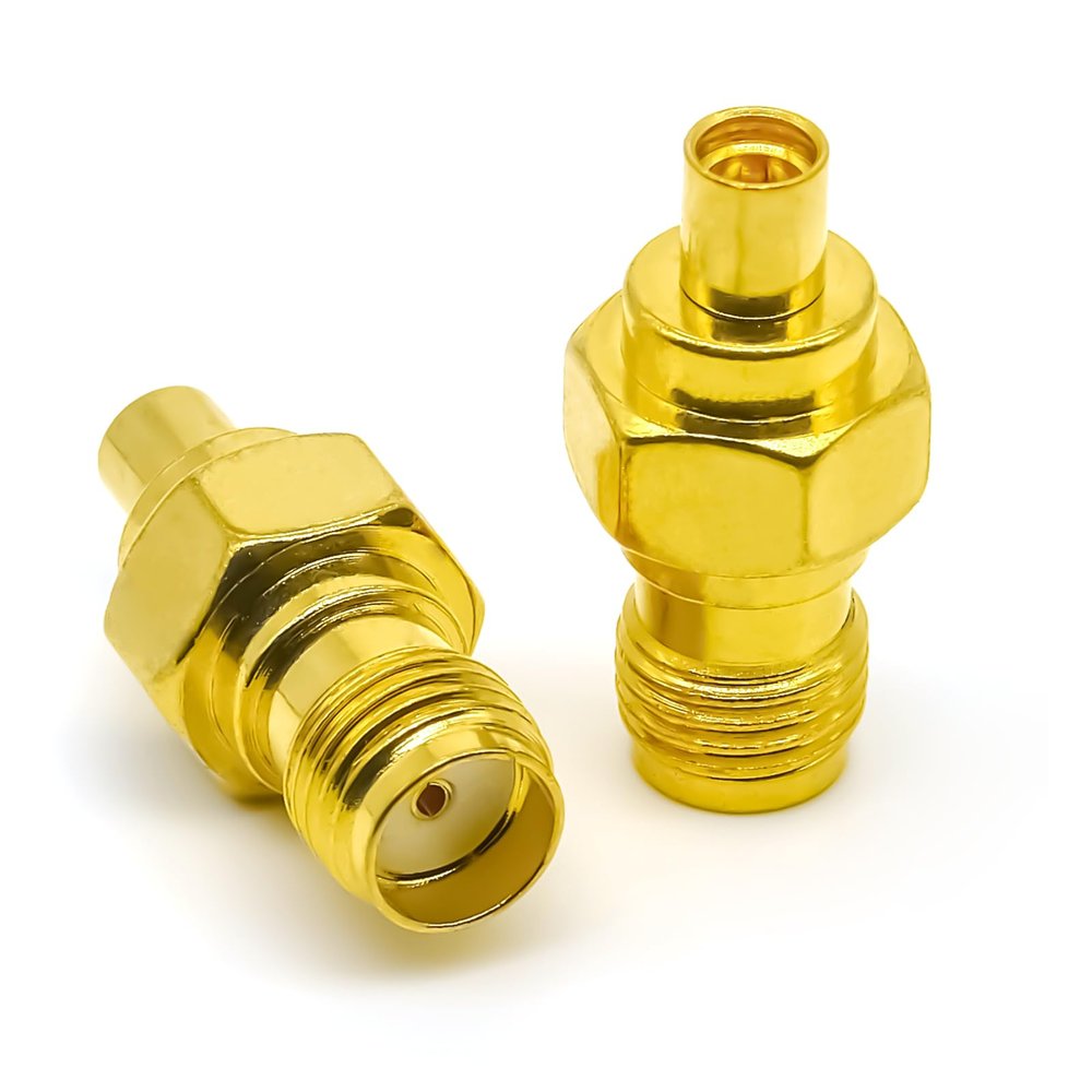 Ahoaepy 2PCS SMA to MMCX Radio Antenna Adapter, Low Loss SMA Female to MMCX Female Coax Connector, Coax Cable Adapter for FPV Drone,Repeaters, Audio, Video