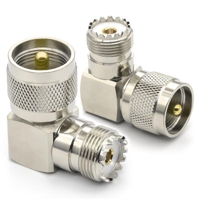 Ahoaepy 2PCS PL259 UHF 90 Degree Right Angle Coax Adapter, PL259 Male to SO239 Female Elbow Antenna Connector, UHF SO239 L Shape Coax Connector for CB HAM Radio,Antenna, SWR Meter, Antenna Analyzer