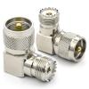 Ahoaepy 2PCS PL259 UHF 90 Degree Right Angle Coax Adapter, PL259 Male to SO239 Female Elbow Antenna Connector, UHF SO239 L Shape Coax Connector for CB HAM Radio,Antenna, SWR Meter, Antenna Analyzer view 1