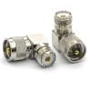 Ahoaepy 2PCS PL259 UHF 90 Degree Right Angle Coax Adapter, PL259 Male to SO239 Female Elbow Antenna Connector, UHF SO239 L Shape Coax Connector for CB HAM Radio,Antenna, SWR Meter, Antenna Analyzer view 2