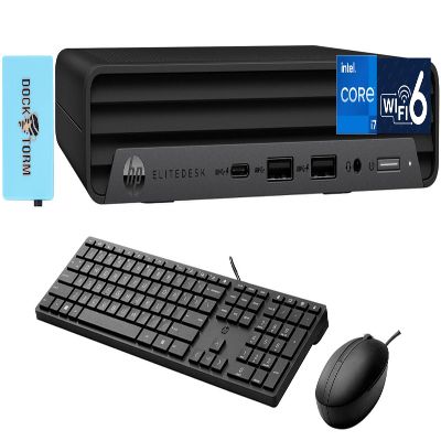 HP EliteDesk 800 G6 Business Mini Desktop Black (Intel 8-Core i7-10700T vPro Platform, 16GB RAM, 512GB PCIe SSD, Intel UHD 630, WiFi 6, Bluetooth 5.3, RJ-45, Win 10 Pro) w/Keyboard, Mouse & DKZ Hub
