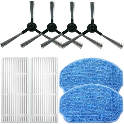 Dlh Western Replacement Vacuum Parts for BR 151/BR 150 Models From ZCWA, ONSON, GTTVO, Robot Vacuum Parts, 2 Mop Pads, 4 Side Brushes, 2 HEPA Filters, white, blue
