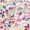 100Pcs Anime Girl Stickers for Water Bottles Cartoon Sexy Lady Stickers Vinyl Kawaii Hot Girl Decals for Laptop Hydroflask Scrapbooking Journaling view 1