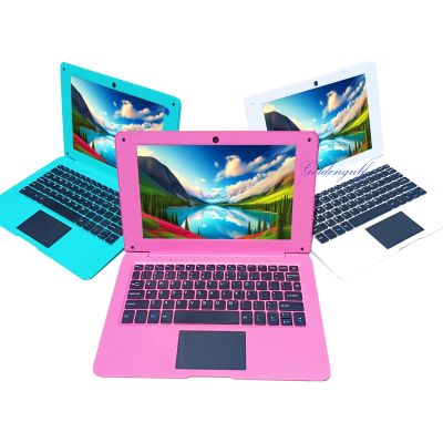 Laptop Computer Mini 10 Inch Quad Core Powered by Android 12 Netbook 64GB Small Computer with WiFi Webcam Bluetooth,Charger Mouse Included,Suitable for Children and Students, 4 Color Options (Pink)