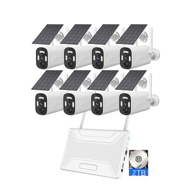 AKAVIG 8CH Solar Energy Wireless Home Security Camera System with 2T Hard Disk, Outdoor 4MP WiFi Solar Power Surveillance NVR Kit with Two Way Audio, Motion Detection