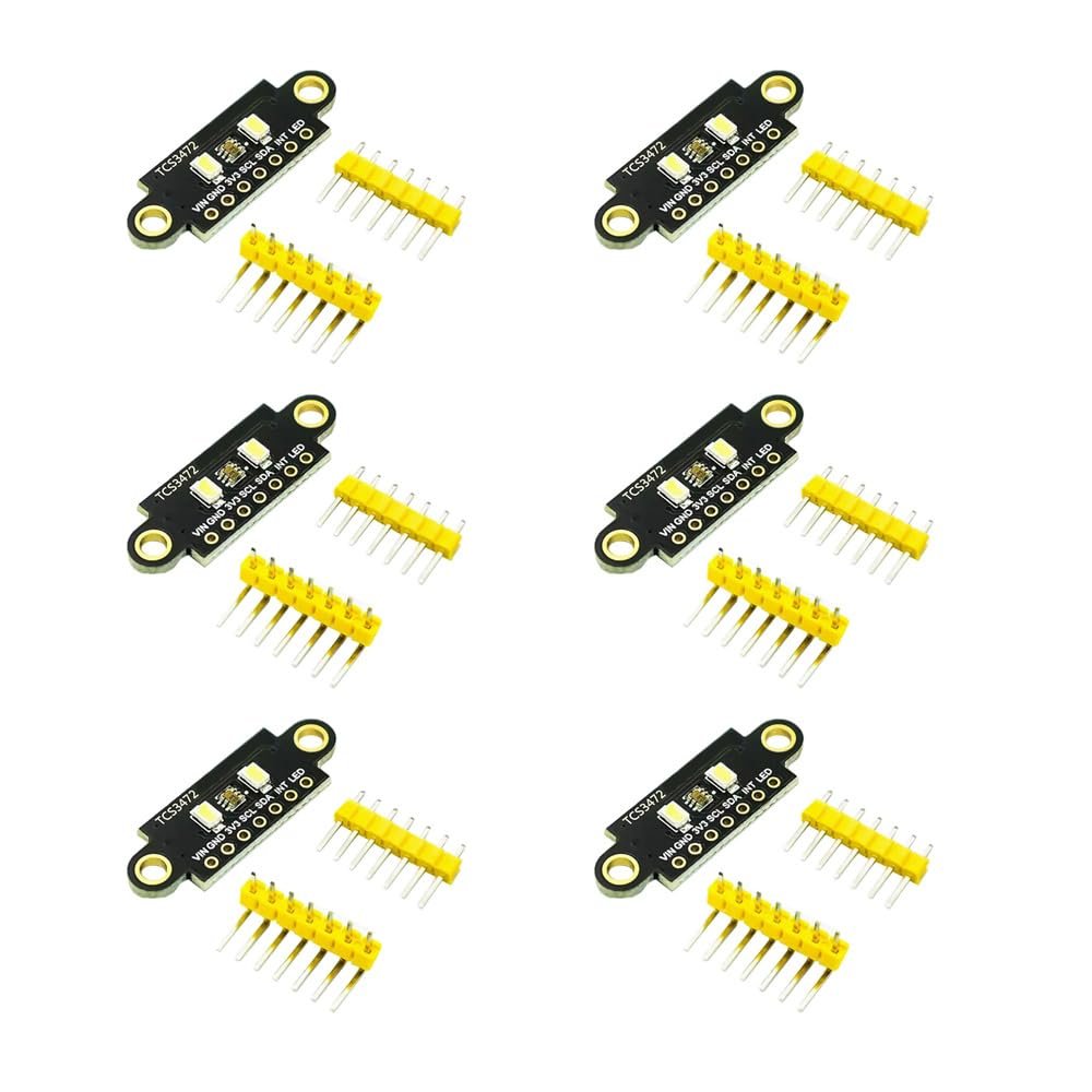 senzooe 6pcs TCS34725 Colour Sensor Recognition Module RGB Board (Double Hole)