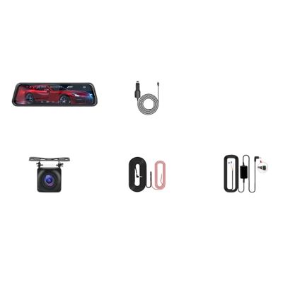 10" 2.5K or 4K Car DVR Touch Screen Video Recorder Dual Lens Rear view Mirror Dash Cam 1080P Rear Camera Voice Control (Color : 4K-1080P 6M Z03, Size : 128G Card)