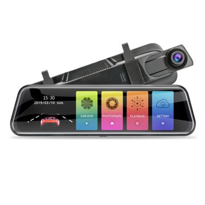 10" 2.5K or 4K Car DVR Touch Screen Video Recorder Dual Lens Rear View Mirror Dash Cam 1080P Rear Camera Voice Control (Color : T29S 6m Z03 1080P, Size : 256G Card)