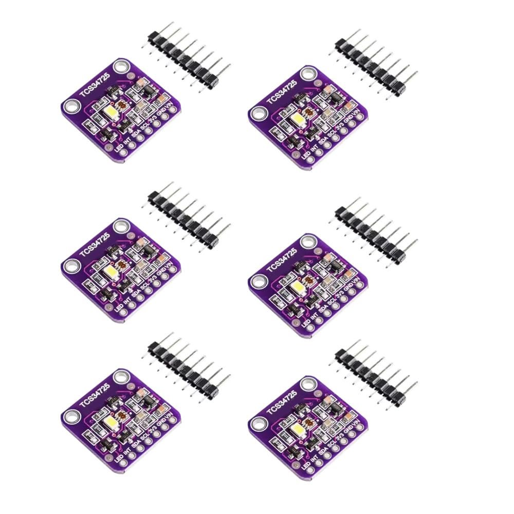 senzooe 6pcs TCS34725 Colour Sensor Recognition Module RGB Board (Purple)