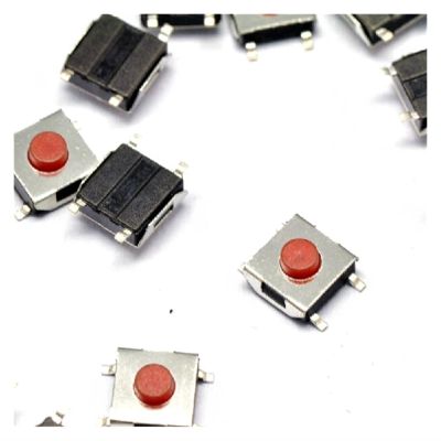 DLAHPJPT 100pcs 6 * 6 * 3.4mm, The Patch 4pin Tactile Push Button Switch, Red Button Wa*TER*pro*of Copper Head Cooker Switch