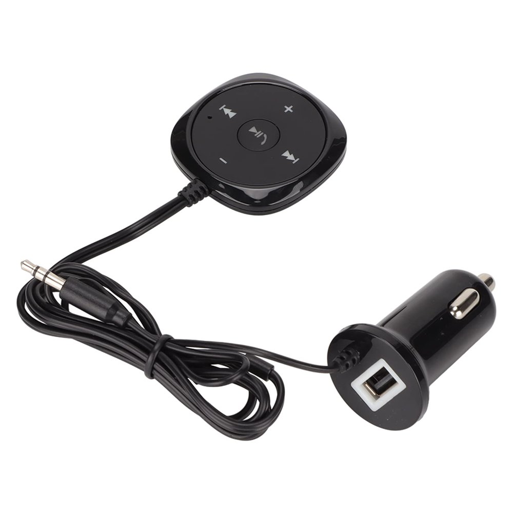 Car Kit Music Adapter Input Charging Port for Automobile, Audio Receiver for Vehicle 5.0, 5.3 Car Adapter with Dual Mics and Noise Fm Transmitters