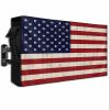 LBCASA American Flag Outdoor TV Cover 52 to 55 Inch Weatherproof, Farmhouse US Flag 600D Oxford TV Covers with Waterproof Zipper, Wood Texture Outside Flat TV Screen Protector Size 52"W x 19"H x 4.5"D view 1