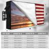 LBCASA American Flag Outdoor TV Cover 52 to 55 Inch Weatherproof, Farmhouse US Flag 600D Oxford TV Covers with Waterproof Zipper, Wood Texture Outside Flat TV Screen Protector Size 52"W x 19"H x 4.5"D view 2