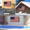 LBCASA American Flag Outdoor TV Cover 52 to 55 Inch Weatherproof, Farmhouse US Flag 600D Oxford TV Covers with Waterproof Zipper, Wood Texture Outside Flat TV Screen Protector Size 52"W x 19"H x 4.5"D view 4