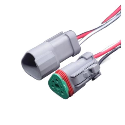 Buxns DT04/06-2P/S-6 P /S1.51 to 6p 1.5 Automobile Connector Male Plug Female Plug with Wire Harness Compatible with Automobile and Motorcycle(3P)