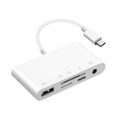 DAGIJIRD TF/SD Card Reader USB C 5 in 1 Multiple External Memory Card Reader Adapter