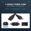 3 Prong Universal Kitchen Appliance AC Power Cord 3FT 10A 125V 18AWG view 3