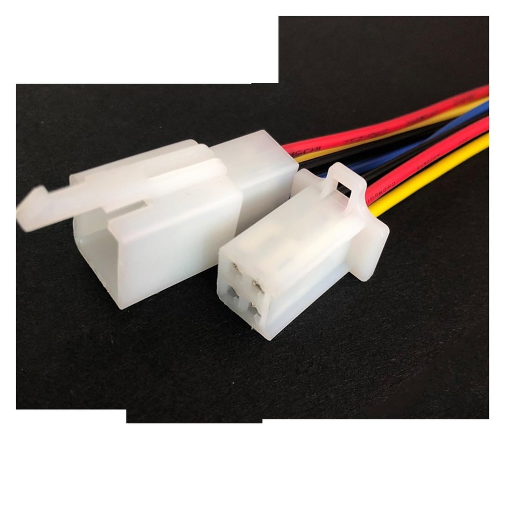 Buxns Dj7021-2.8mm Electric Motorcycle Harness Connector 2/3 / 4/6 / 9-pin Steering Lamp Male and Female Butt Terminal Sheath(4p Strip line,5sets)