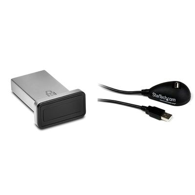 Kensington Fingerprint Key for Windows Hello & StarTech 5ft USB Extension Cable, Black