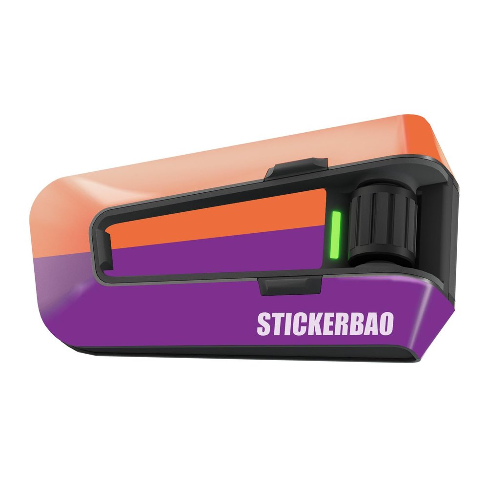 MC MOTOPARTS Headsets Decal Protection Cover Sticker x2 TT005 Purple Orange Compatible with Cardo Packtalk Edge
