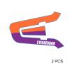 MC MOTOPARTS Headsets Decal Protection Cover Sticker x2 TT005 Purple Orange Compatible with Cardo Packtalk Edge view 3