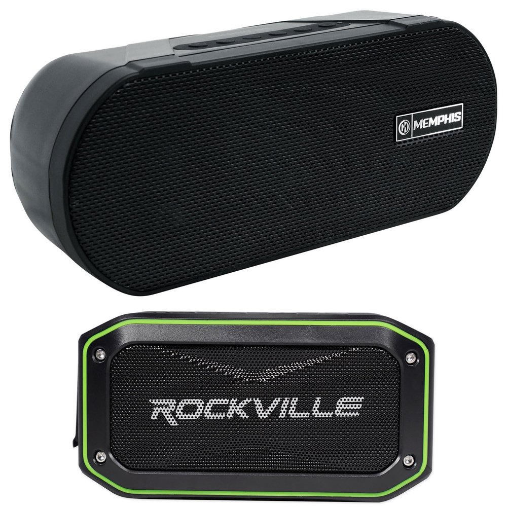 Audiosavings Bundle: Memphis Audo MXASB9 Jet Ski/Snowmobile/ATV 9" Sound Bar Bundled with Rockville Rock Anywhere Waterproof Portable Bluetooth Speaker+TWS Stereo Linking (2 Items)