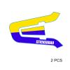 MC MOTOPARTS Headsets Decal Protection Cover Sticker x2 TT003 Yellow Blue Compatible with Cardo Packtalk Edge view 3