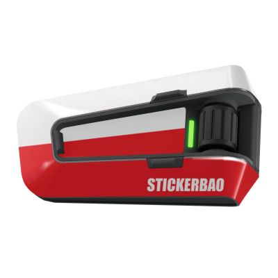 MC MOTOPARTS Headsets Decal Protection Cover Sticker x2 TT001 White Red Compatible with Cardo Packtalk Edge