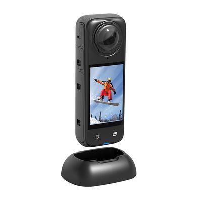 DirectNine Basics Desktop Support Vertical Base Stand for Insta360 X4 Camera Silicone Base Mount Protective Holder Desktop Stable Bracket Stabilizer 8K Sports Camera Desktop Fixed Base Piece, black