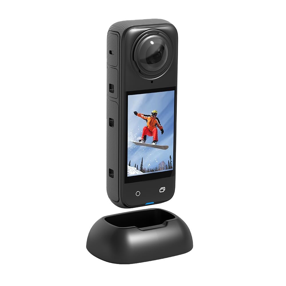 DirectNine Basics Desktop Support Vertical Base Stand for Insta360 X4 Camera Silicone Base Mount Protective Holder Desktop Stable Bracket Stabilizer 8K Sports Camera Desktop Fixed Base Piece, black