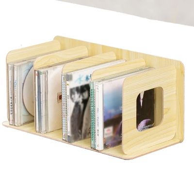 JDXQBLD Cd Rack Cd Storage Holder Standard Cd Cases DVD Storage Box Desktop Display Rack Countertop Media Storage Rack (Wood Color 34 * 16 * 16Cm)