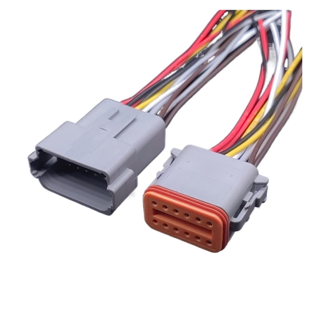 Buxns DT04/06-2P/S-6 P /S1.51 to 6p 1.5 Automobile Connector Male Plug Female Plug with Wire Harness Compatible with Automobile and Motorcycle(12P)