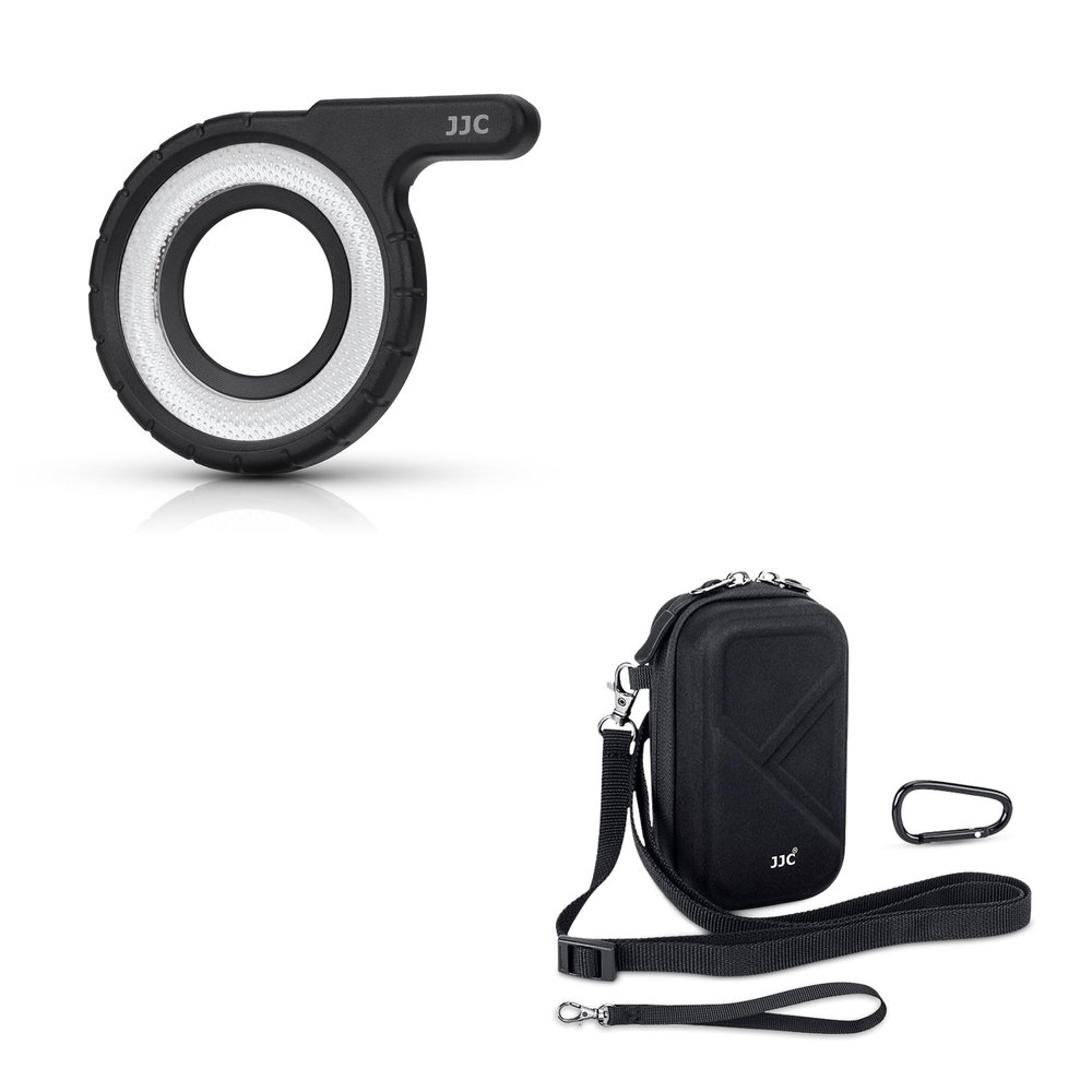 JJC LED Light Guide Ring with Hard Shell Protective Case for Olympus Tough TG7 TG6 TG5 TG4 TG3 TG2 TG1