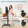YOMT Portable Rolling TV Stand for 32-75 inch TVs, Height Adjustable Mobile TV Cart with Locking Casters, Heavy Duty Universal TV Stand On Wheels with Removable Shelf for Living Room, Bedroom, Office view 4