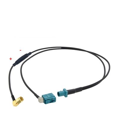 Fakra Z to SMA Male Y Type Splitter Cable with Diode RG174 Pigtail Car Navigation GPS Antenna Extension Cable Compatible with Android Device (Color : Z M to ZF90 SMAM90, Size : 0.3M)