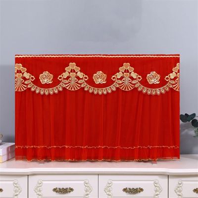 SHIJT Led Tv Display Cover Chiffon Lace Fabric, Universal Televisions Cover, Various Flat Plasma TV Dust-Proof Protectors (Color : G, Size : 70inch)
