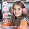 Headphone Kids Volume Limited 85/94dB Wired Over-Ear/On-Earr Foldable Headset with Inline Cable Aux 3.5mm Cord Mic for Toddler Boy Girl Child Back to School Study Pad Tablet Pink view 2