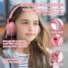 Headphone Kids Volume Limited 85/94dB Wired Over-Ear/On-Earr Foldable Headset with Inline Cable Aux 3.5mm Cord Mic for Toddler Boy Girl Child Back to School Study Pad Tablet Pink view 4