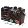 with 4 Band (AM, FM, SW1, SW2), Cassette Player AM FM Radio, Casette Tape Player Recorder with Earphone Jack, Support Storage Card and USB (US Plug) view 4