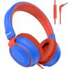 Headphone Kids Volume Limited 85/94dB Wired Over-Ear/On-Earr Foldable Headset with Inline Cable Aux 3.5mm Cord Mic for Toddler Boy Girl Child Back to School Study Pad Tablet Blue view 1
