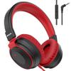 Headphone Kids Volume Limited 85/94dB Wired Over-Ear/On-Earr Foldable Headset with Inline Cable Aux 3.5mm Cord Mic for Toddler Boy Girl Child Back to School Study Pad Tablet Black view 1