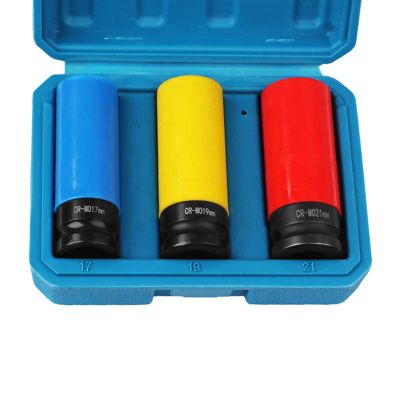 ADSFASF Wheel Socket Set,Socket, Wrench Set with Storage Case, Drive Angle 1/2" Protective Wheel Impact Socket Set for Husband, Men, 4 Piece kit/116 (Color : 3 Piece Kit)