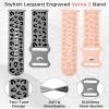 Minyee 2 Packs Leopard Engraved Band Compatible with Fitbit Versa 2/Fitbit Versa/Versa Lite Bands Women, Two-Tone Cheetah Soft Silicone Sport Designer Cute Fancy Summer Strap for Versa 2 Smart Watch view 4