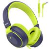 Headphone Kids Volume Limited 85/94dB Wired Over-Ear/On-Earr Foldable Headset with Inline Cable Aux 3.5mm Cord Mic for Toddler Child Back to School Pad Tablet Mexico Deepblue view 1