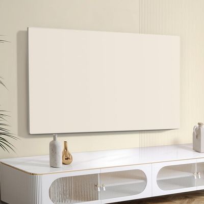 GSGC TV Cover TV Dust Cover 42Inch-100Inch Solid Color Elastich Modern High-end TV Screen Protector Universal LCD/LED Display Protection Cover Indoor Art Decoration Cloth-Beige||65inch