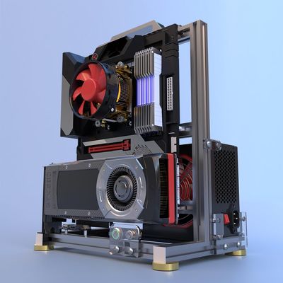 DIY Open Frame PC Chassis, Aluminum Computer Case, Supports ATX Motherboard, Excellent Cooling, Type-C Support
