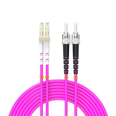 Buacoz LC/UPC to ST/UPC Fiber Patch Cable 50/125m LSZH 40GB/100GB OM4 Multimode Duplex Jumper 164ft/50meters Fiber Optic Cable,for SFP Transceiver,Fiber Networks