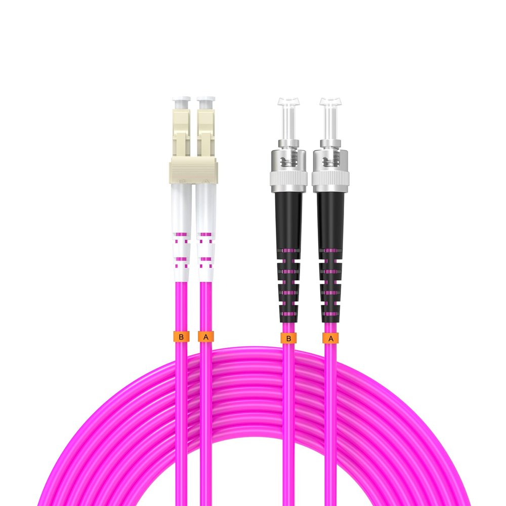 Buacoz LC/UPC to ST/UPC Fiber Patch Cable 50/125m LSZH 40GB/100GB OM4 Multimode Duplex Jumper 164ft/50meters Fiber Optic Cable,for SFP Transceiver,Fiber Networks